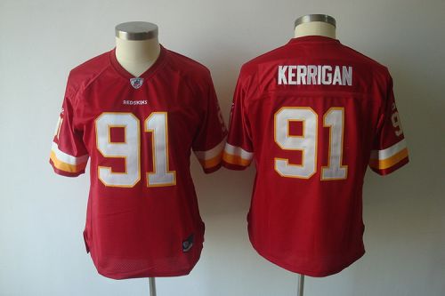 Redskins #91 Ryan Kerrigan Red Women's Team Color NFL Jersey - Click Image to Close